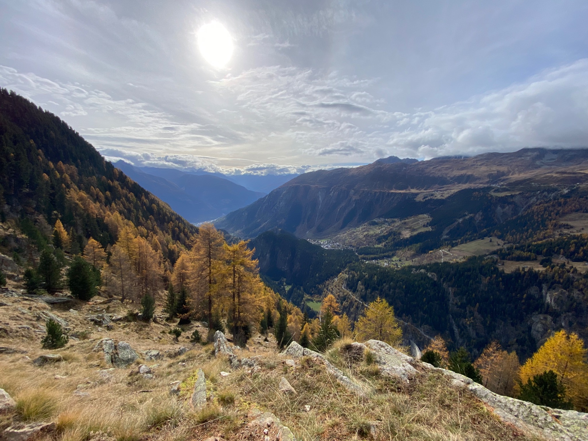 Herbstliche Aussicht von der Riederalp